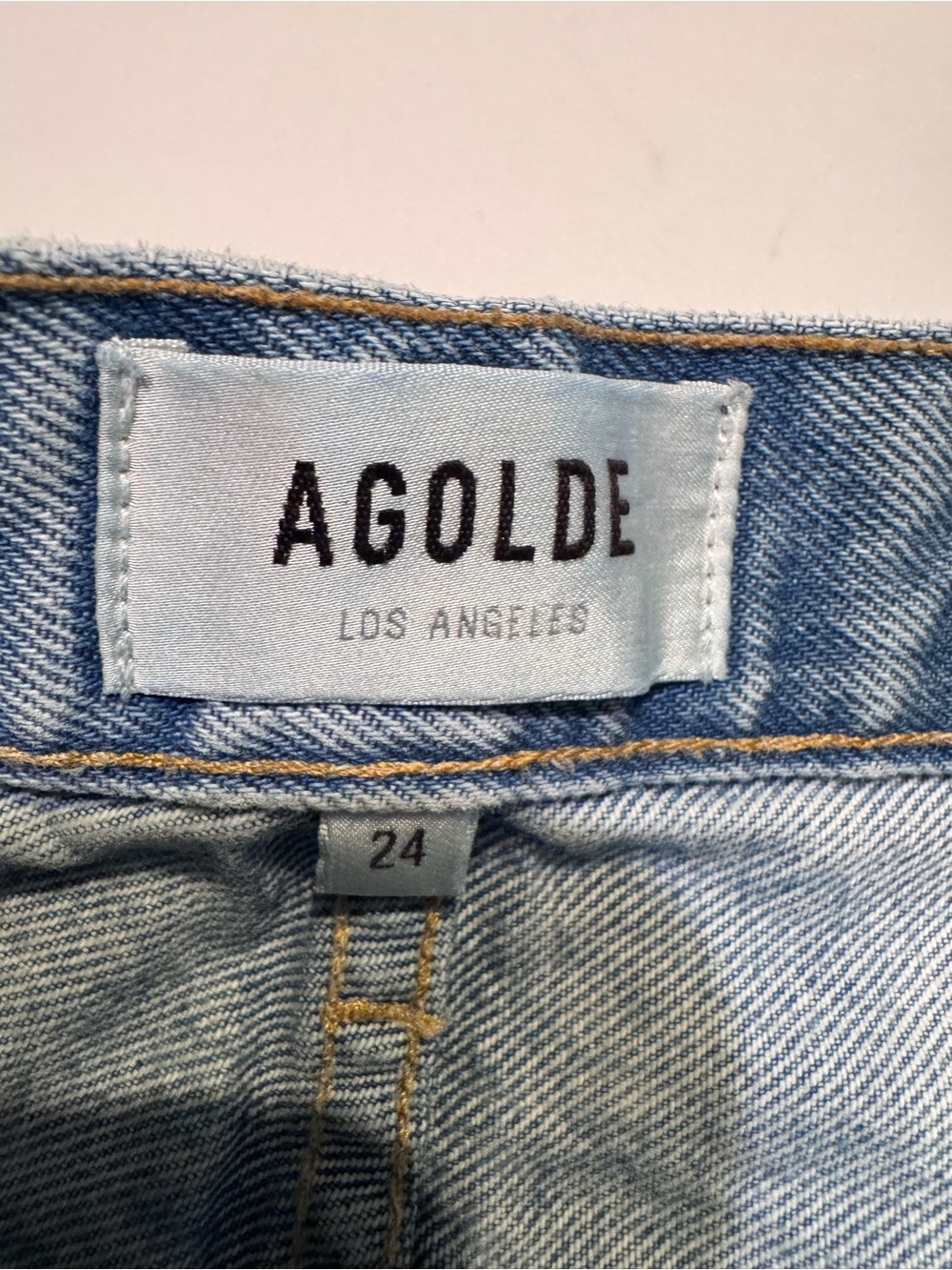 AGOLDE 90s Crop Mid Rise Loose Fit Jeans Medium Wash Blue Distressed Size 24 - Picture 3 of 10